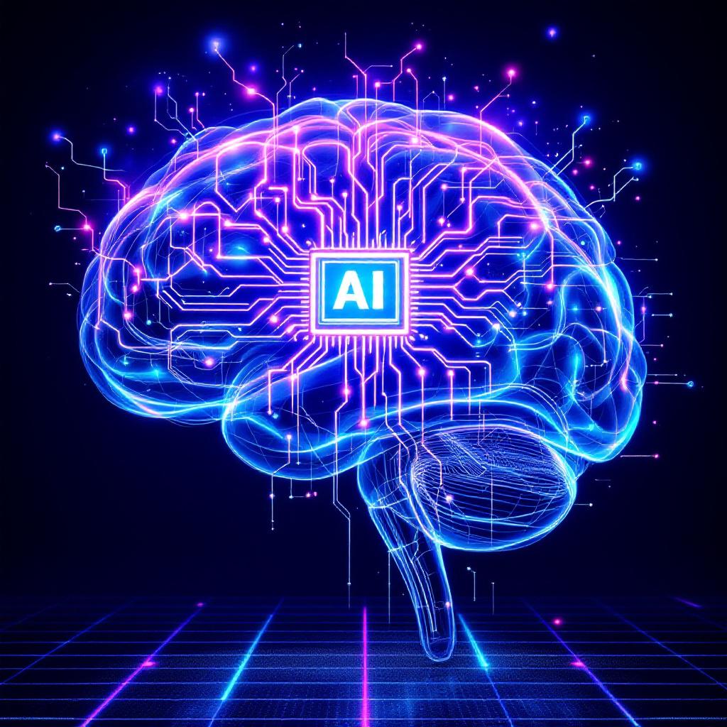 AI technology concept representing smart web design features