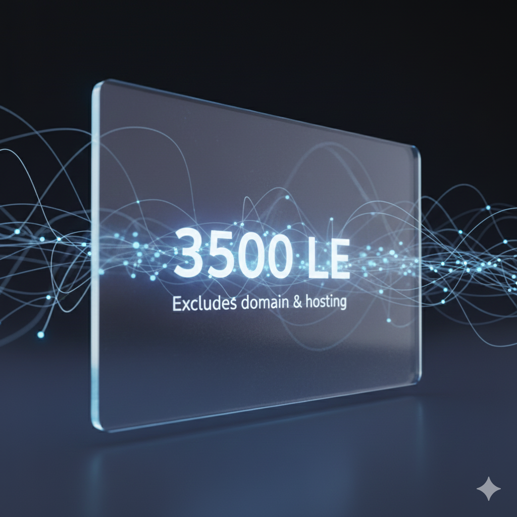 Starter web design package price 3500 LE excluding domain