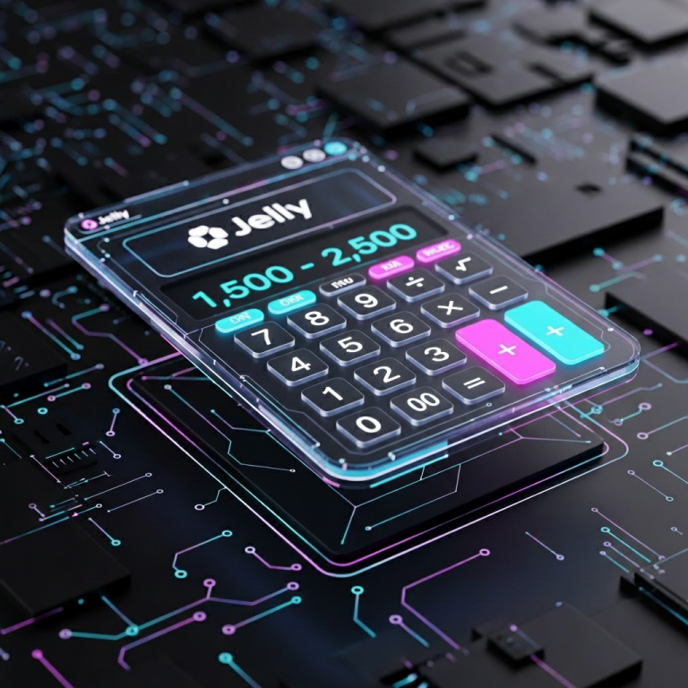 Jelly website cost calculator tool showing fixed pricing